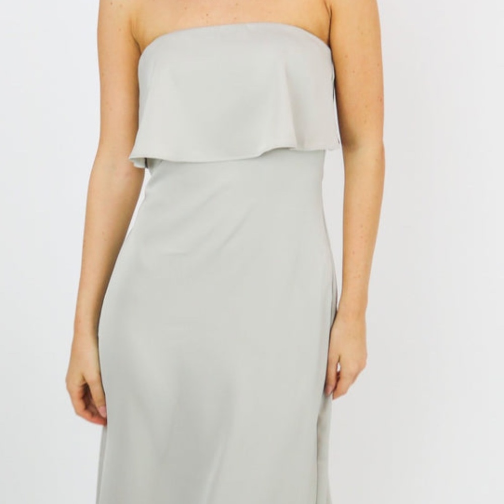 Grey Long Silk Dress